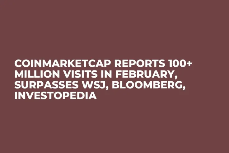 CoinMarketCap Reports 100+ Million Visits in February, Surpasses WSJ, Bloomberg, Investopedia