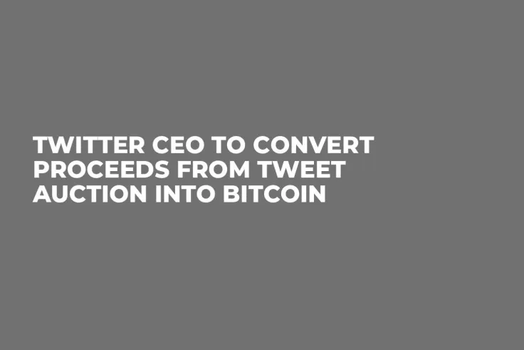 Twitter CEO to Convert Proceeds from Tweet Auction Into Bitcoin