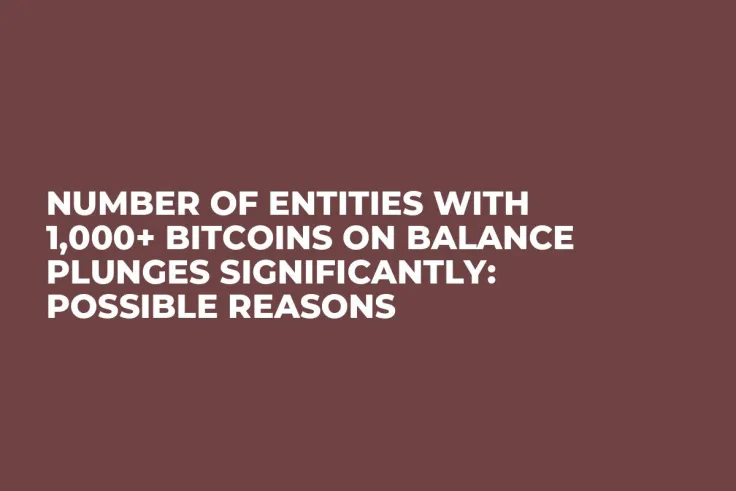 Number of Entities with 1,000+ Bitcoins on Balance Plunges Significantly: Possible Reasons