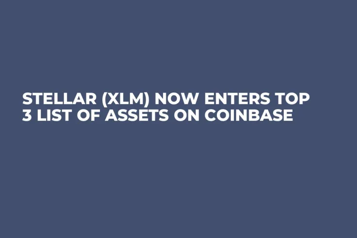 Stellar (XLM) Now Enters Top 3 List of Assets on Coinbase