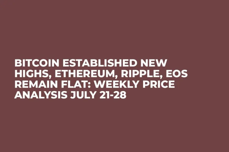 Bitcoin Established New Highs, Ethereum, Ripple, EOS Remain Flat: Weekly Price Analysis July 21-28