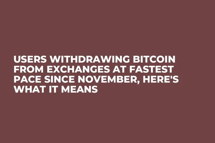 Users Withdrawing Bitcoin from Exchanges at Fastest Pace Since November, Here's What It Means