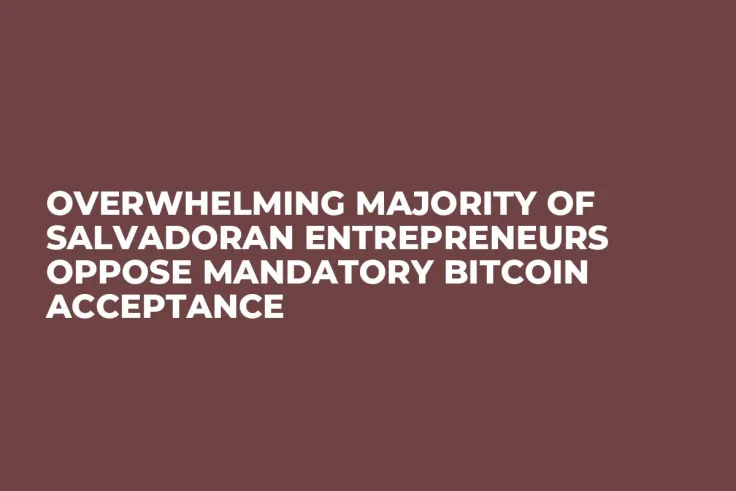 Overwhelming Majority of Salvadoran Entrepreneurs Oppose Mandatory Bitcoin Acceptance
