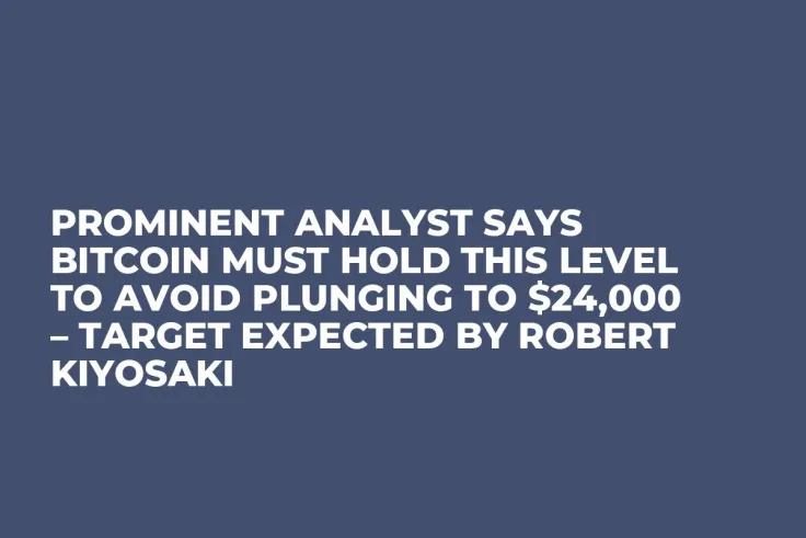 Prominent Analyst Says Bitcoin Must Hold This Level to Avoid Plunging to $24,000 – Target Expected by Robert Kiyosaki