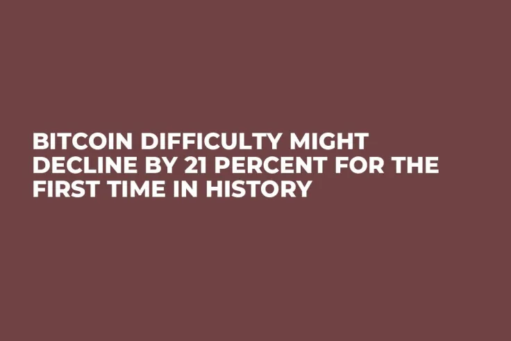 Bitcoin Difficulty Might Decline by 21 Percent for the First Time in History
