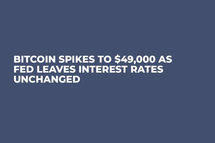 Bitcoin Spikes to $49,000 as Fed Leaves Interest Rates Unchanged