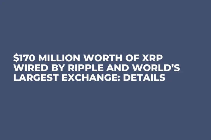 $170 Million Worth of XRP Wired by Ripple and World’s Largest Exchange: Details 