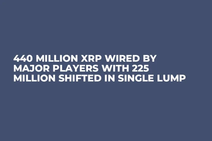 440 Million XRP Wired by Major Players with 225 Million Shifted in Single Lump