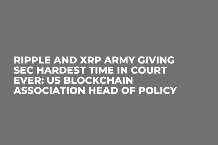 Ripple and XRP Army Giving SEC Hardest Time in Court Ever: US Blockchain Association Head of Policy