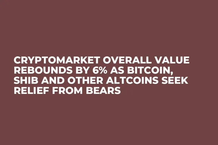 Cryptomarket Overall Value Rebounds by 6% as Bitcoin, SHIB and Other Altcoins Seek Relief from Bears