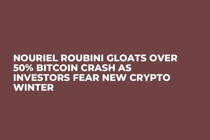 Nouriel Roubini Gloats Over 50% Bitcoin Crash as Investors Fear New Crypto Winter