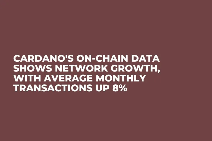 Cardano's On-Chain Data Shows Network Growth, With Average Monthly Transactions up 8%