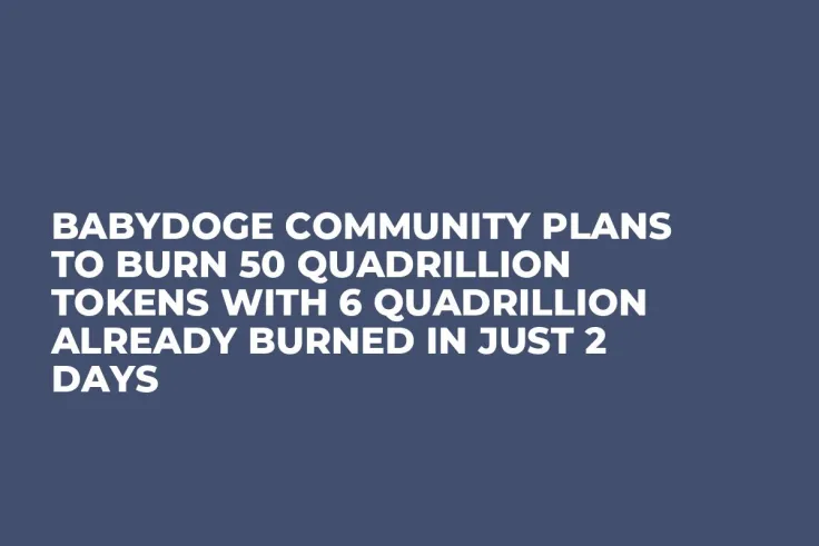 BabyDoge Community Plans to Burn 50 Quadrillion Tokens with 6 Quadrillion Already Burned in Just 2 Days