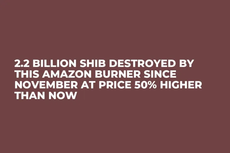 2.2 Billion SHIB Destroyed by This Amazon Burner Since November at Price 50% Higher Than Now