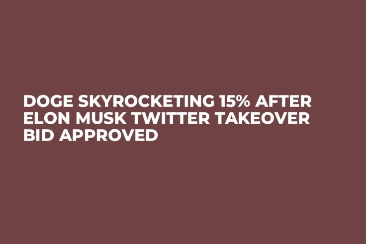 DOGE Skyrocketing 15% After Elon Musk Twitter Takeover Bid Approved
