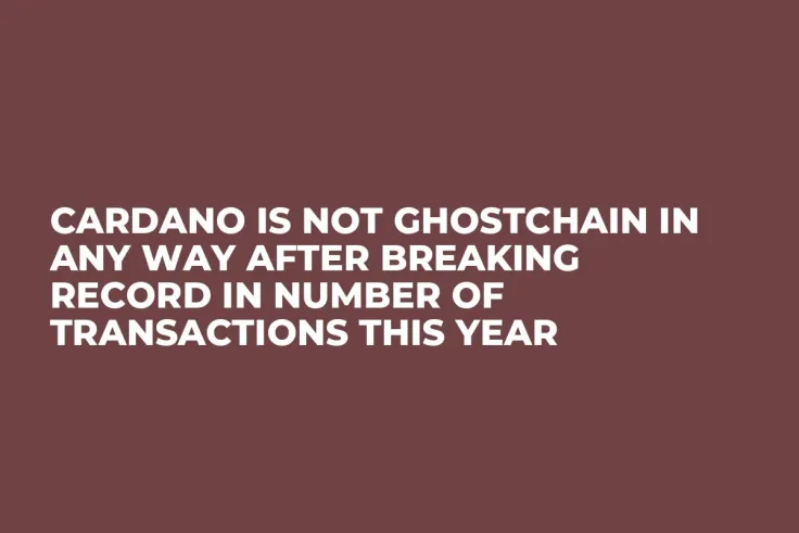 Cardano Is Not Ghostchain in Any Way After Breaking Record in Number of Transactions This Year