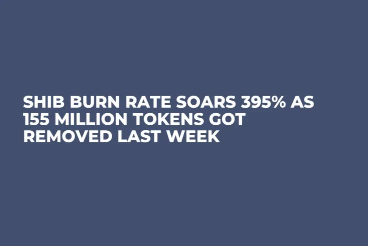 SHIB Burn Rate Soars 395% as 155 Million Tokens Got Removed Last Week