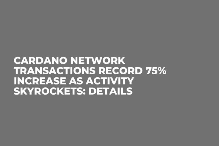 Cardano Network Transactions Record 75% Increase as Activity Skyrockets: Details