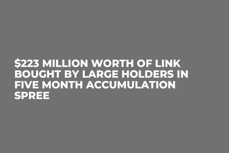 $223 Million Worth of LINK Bought by Large Holders in Five Month Accumulation Spree
