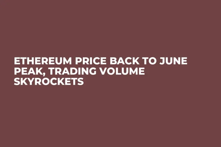 Ethereum Price Back to June Peak, Trading Volume Skyrockets