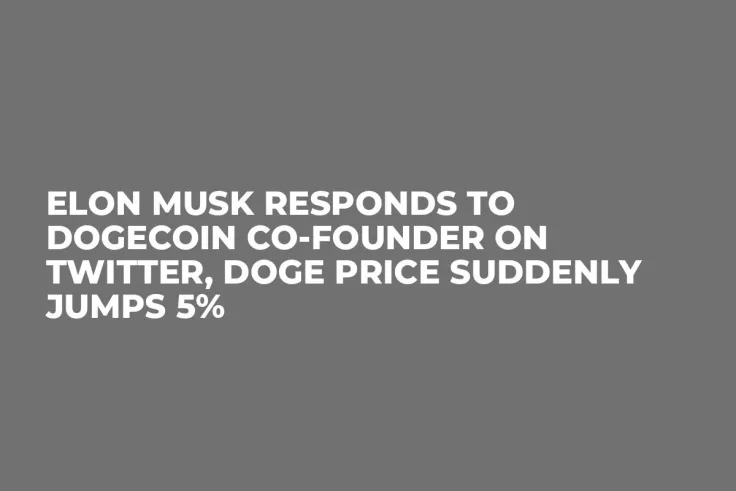Elon Musk Responds to Dogecoin Co-Founder on Twitter, DOGE Price Suddenly Jumps 5%