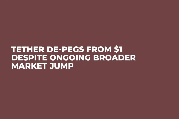 Tether De-pegs from $1 Despite Ongoing Broader Market Jump