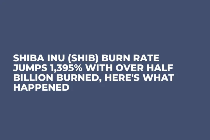Shiba Inu (SHIB) Burn Rate Jumps 1,395% with Over Half Billion Burned, Here's What Happened