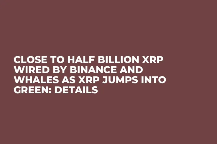 Close to Half Billion XRP Wired by Binance and Whales as XRP Jumps into Green: Details