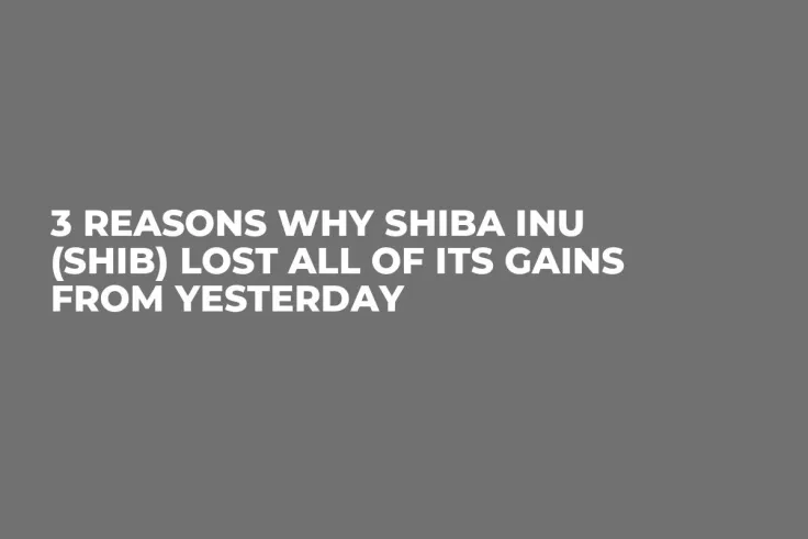 3 Reasons Why Shiba Inu (SHIB) Lost All of Its Gains from Yesterday