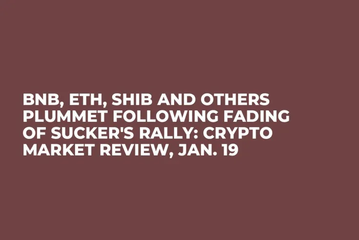 BNB, ETH, SHIB and Others Plummet Following Fading of Sucker's Rally: Crypto Market Review, Jan. 19