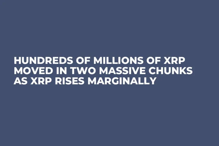 Hundreds of Millions of XRP Moved in Two Massive Chunks as XRP Rises Marginally