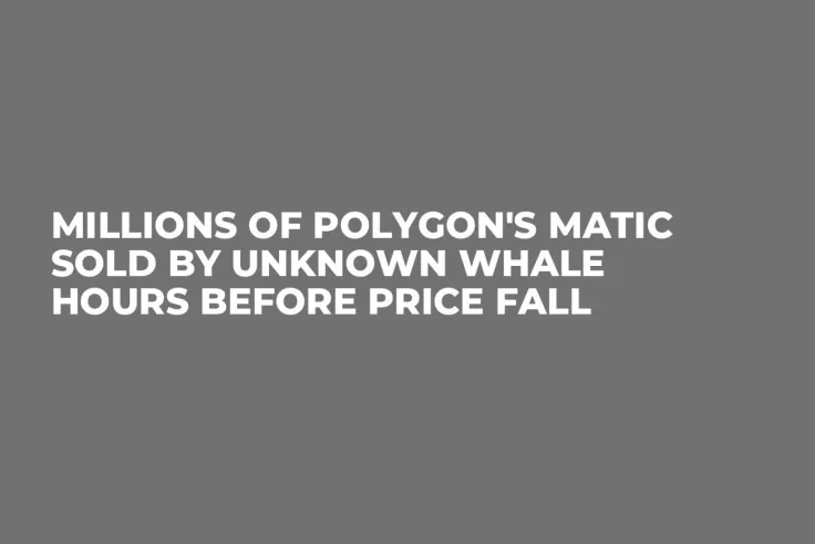 Millions of Polygon's MATIC Sold by Unknown Whale Hours Before Price Fall