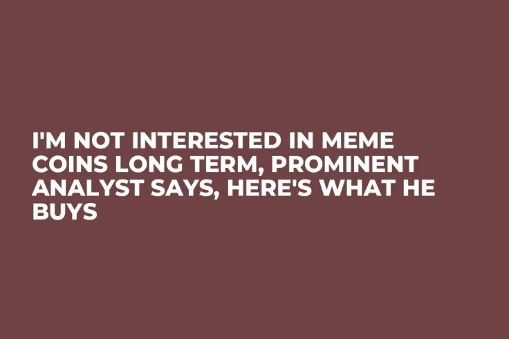 I'm Not Interested in Meme Coins Long Term, Prominent Analyst Says, Here's What He Buys