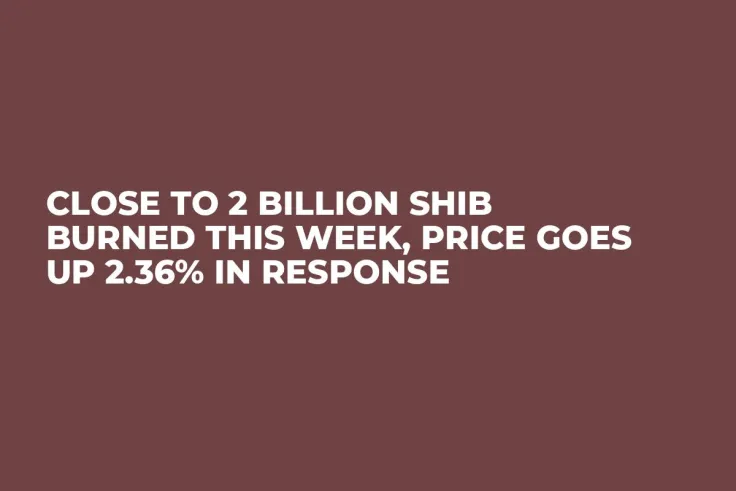 Close to 2 Billion SHIB Burned This Week, Price Goes Up 2.36% in Response 