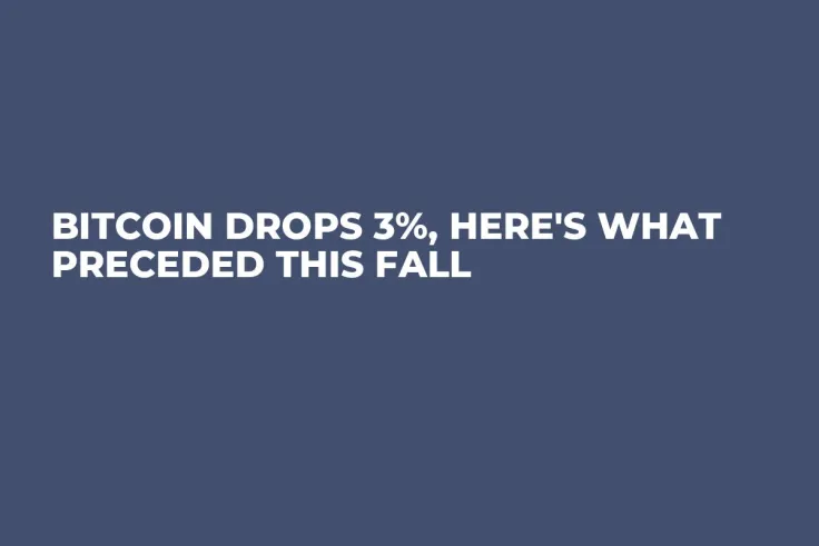 Bitcoin Drops 3%, Here's What Preceded This Fall