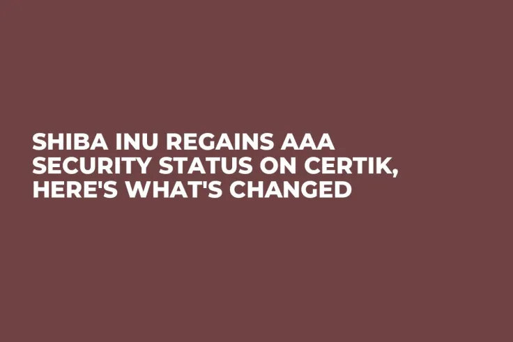 Shiba Inu Regains AAA Security Status on CertiK, Here's What's Changed