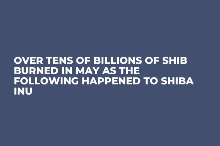 Over Tens of Billions of SHIB Burned in May as the Following Happened to Shiba Inu