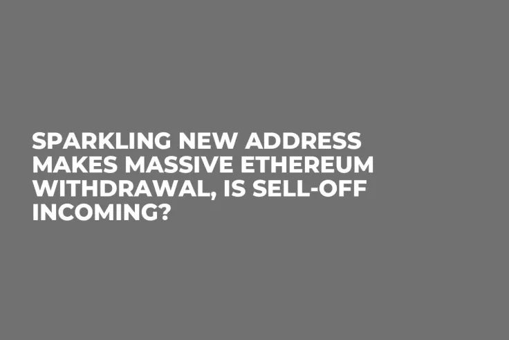 Sparkling New Address Makes Massive Ethereum Withdrawal, Is Sell-off Incoming?