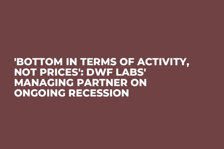 'Bottom in Terms of Activity, Not Prices': DWF Labs' Managing Partner on Ongoing Recession