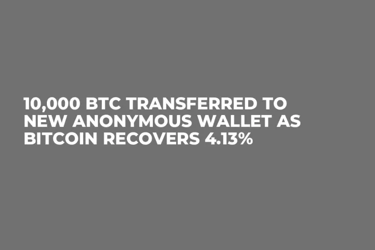 10,000 BTC Transferred to New Anonymous Wallet as Bitcoin Recovers 4.13%