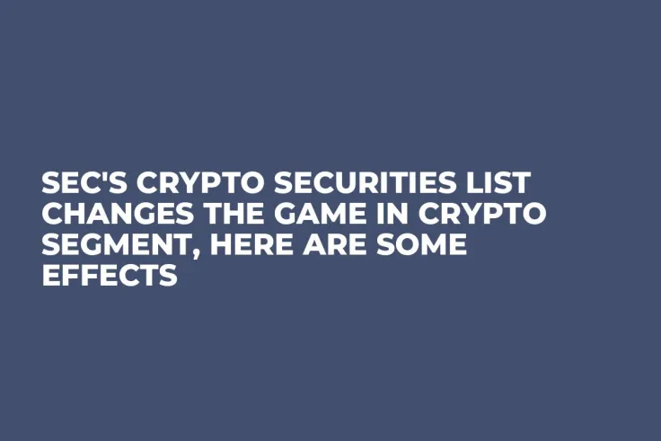 SEC's Crypto Securities List Changes the Game in Crypto Segment, Here Are Some Effects