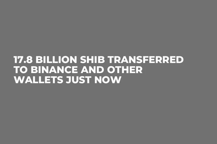 17.8 Billion SHIB Transferred to Binance and Other Wallets Just Now