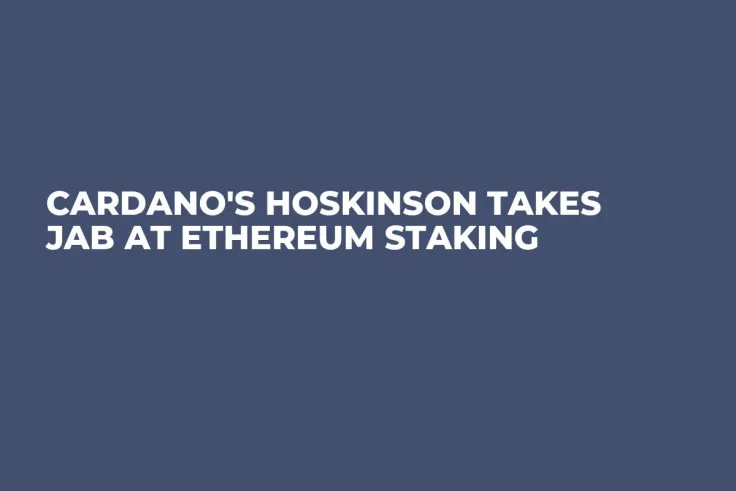 Cardano's Hoskinson Takes Jab at Ethereum Staking 