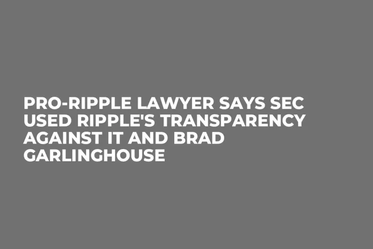 Pro-Ripple Lawyer Says SEC Used Ripple's Transparency Against It and Brad Garlinghouse