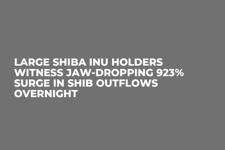 Large Shiba Inu Holders Witness Jaw-Dropping 923% Surge in SHIB Outflows Overnight