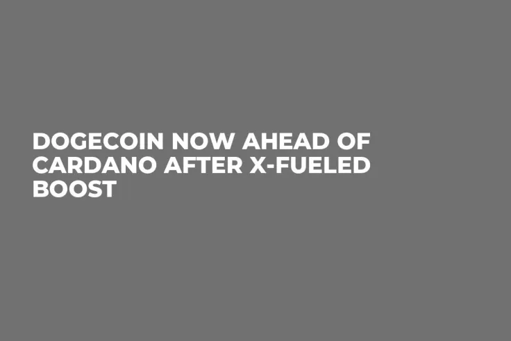 Dogecoin Now Ahead of Cardano After X-Fueled Boost