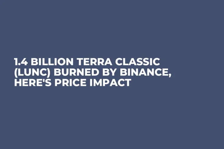 1.4 Billion Terra Classic (LUNC) Burned by Binance, Here's Price Impact