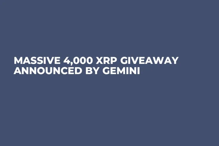 Massive 4,000 XRP Giveaway Announced by Gemini