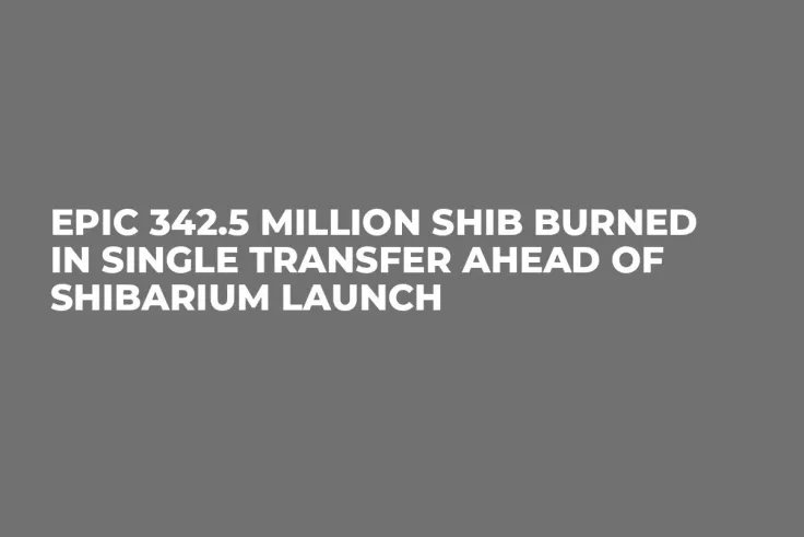 Epic 342.5 Million SHIB Burned in Single Transfer Ahead of Shibarium Launch