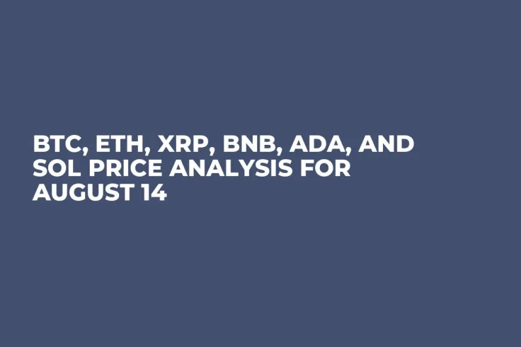 BTC, ETH, XRP, BNB, ADA, and SOL Price Analysis for August 14